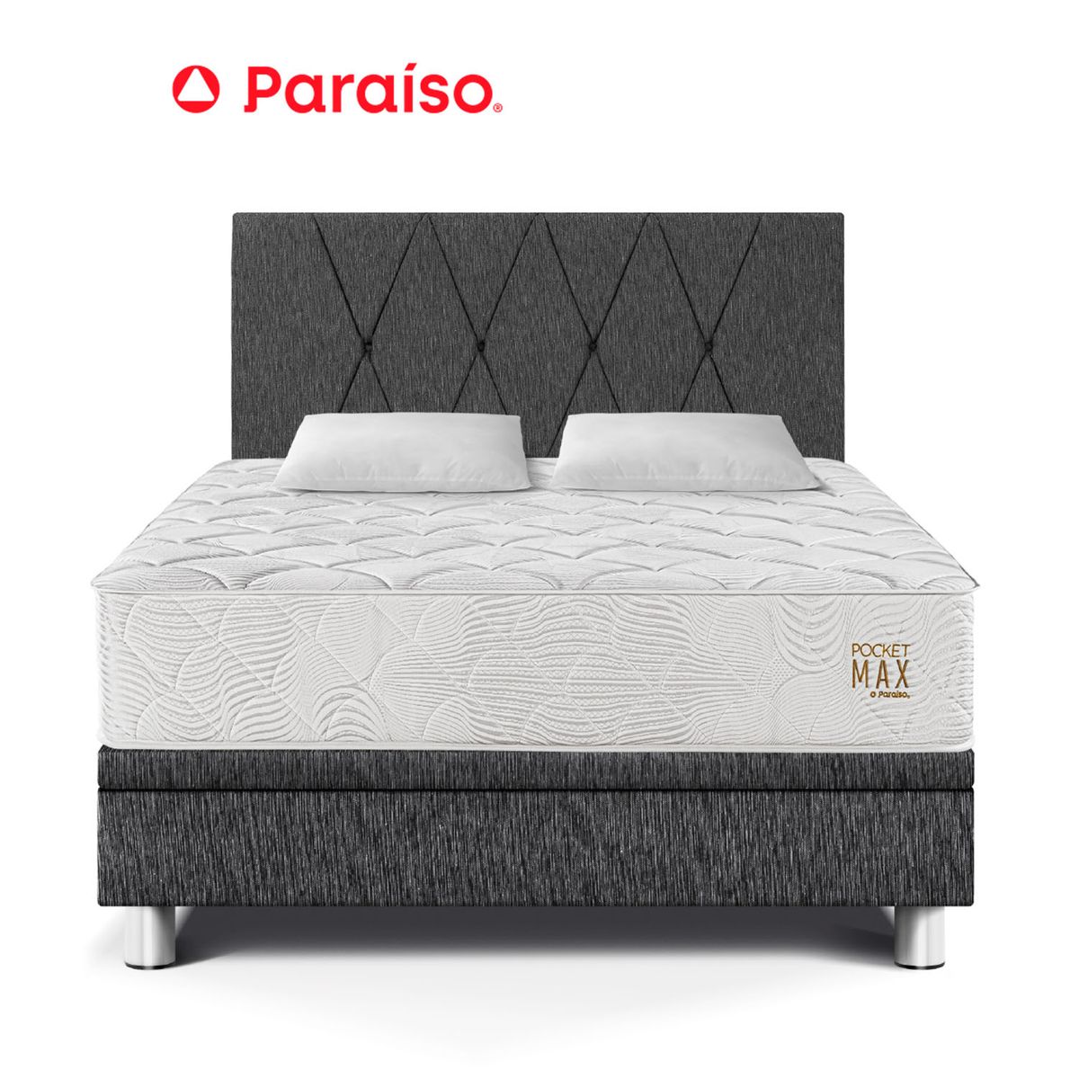 PARAISO - Dorm Boxet Pocket Max Queen Charcoal