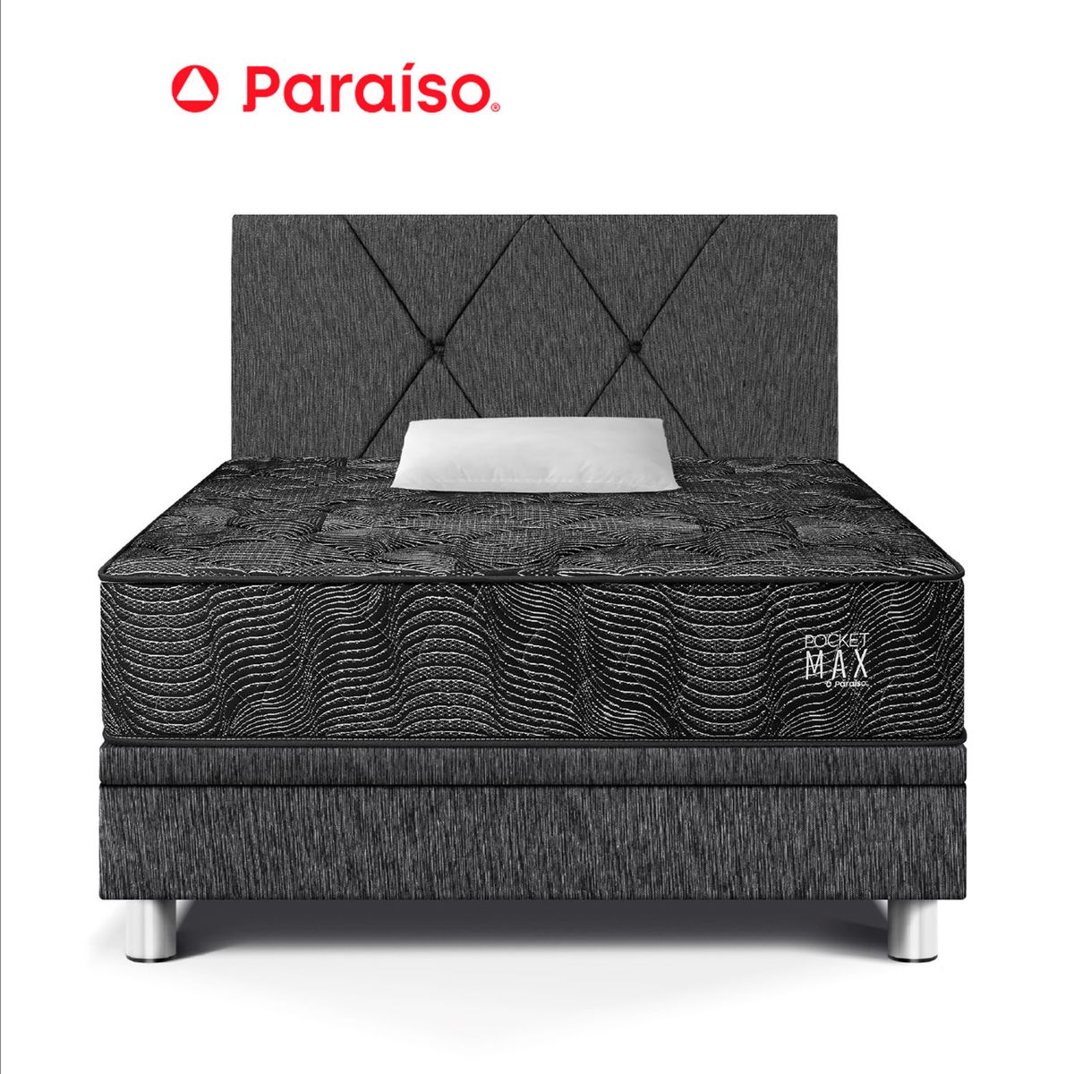 PARAISO - Dorm Boxet Pocket Max Black 1.5 Pzs