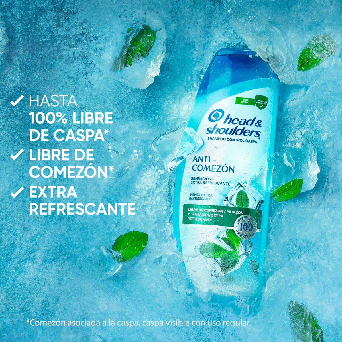 HEAD & SHOULDERS - Shampoo Head & Shoulders Anti-comezón Con Menta Botella 250 mL