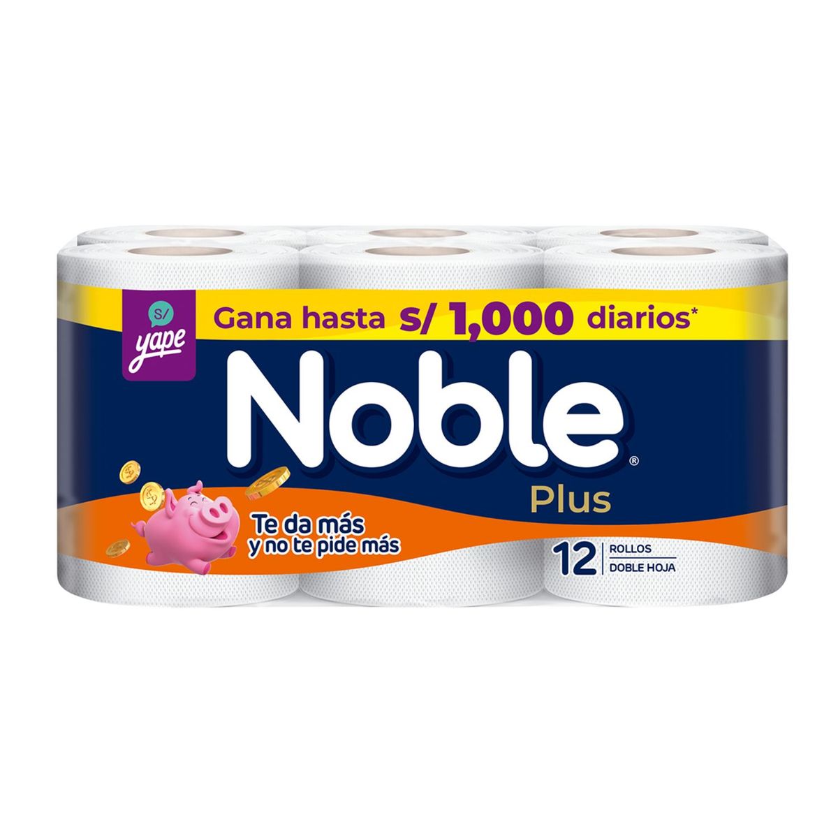 NOBLE PLUS - Papel Higiénico Noble Plus Empaque 12 Und