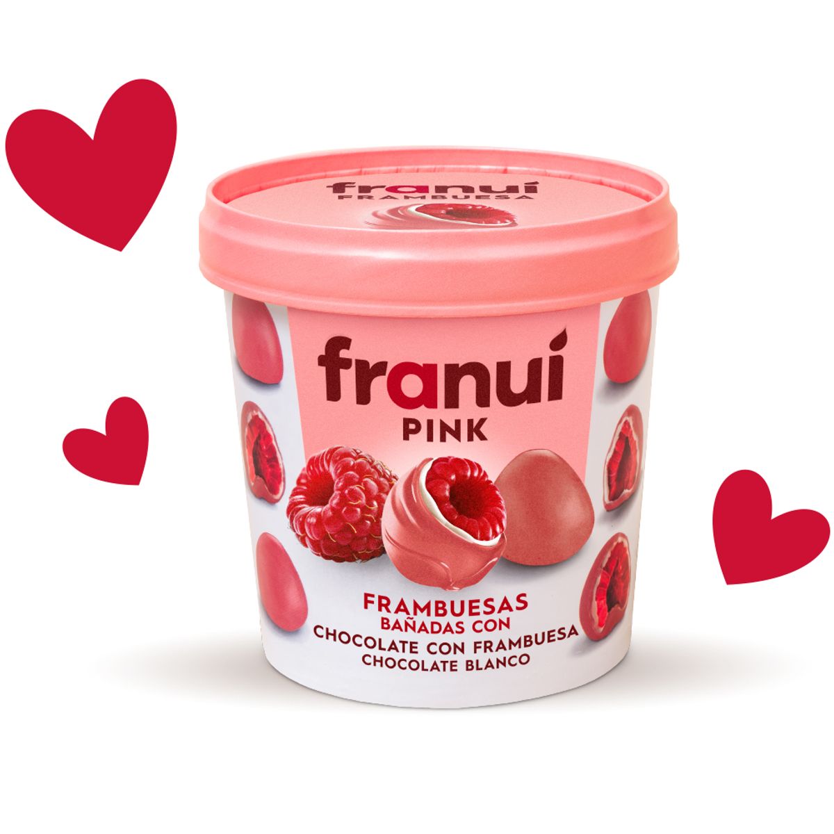 FRANUI - Frambuesa con Chocolate con Leche Franuí Pink Envase 150 g
