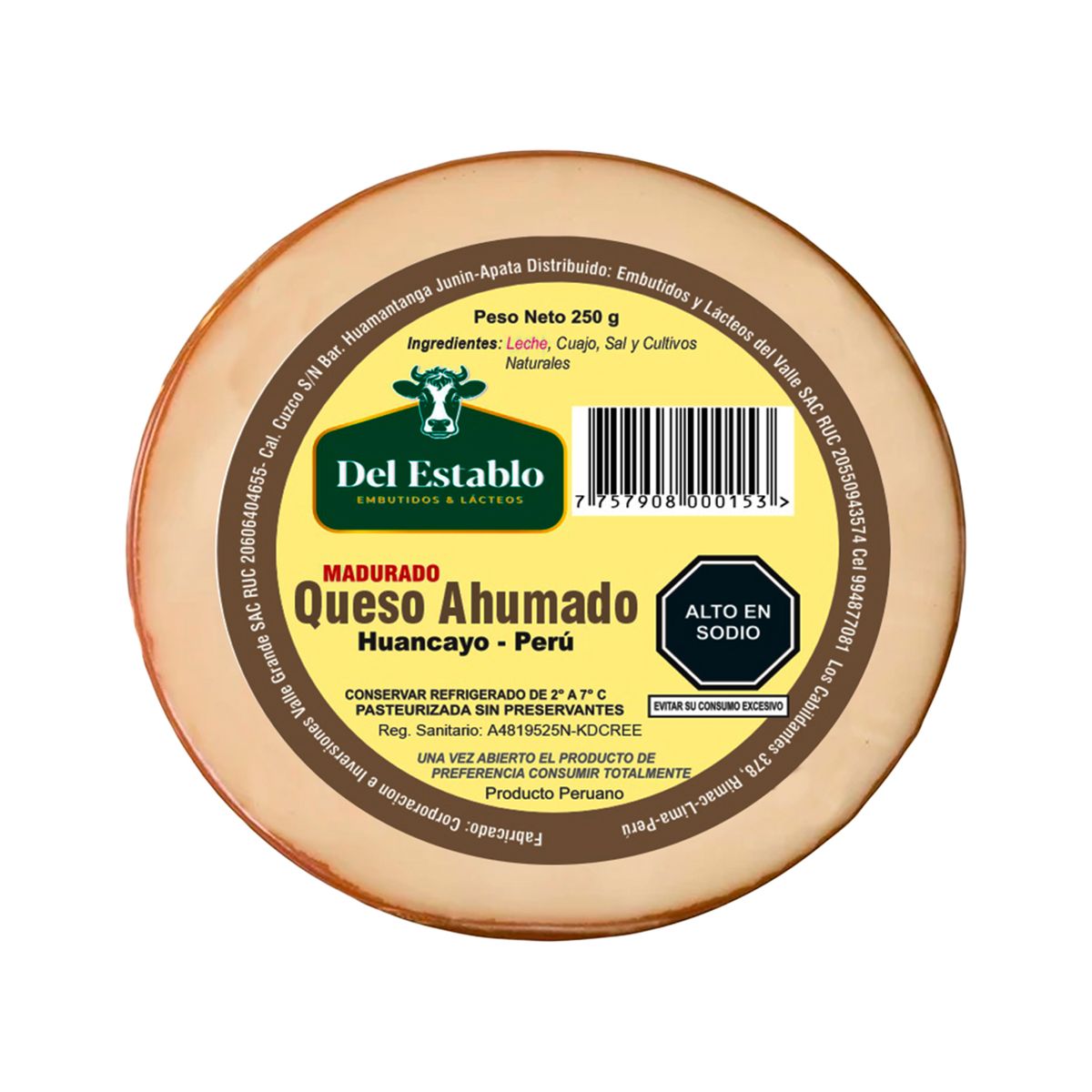 DEL ESTABLO - Queso Ahumado Del Establo Empaque 250 g