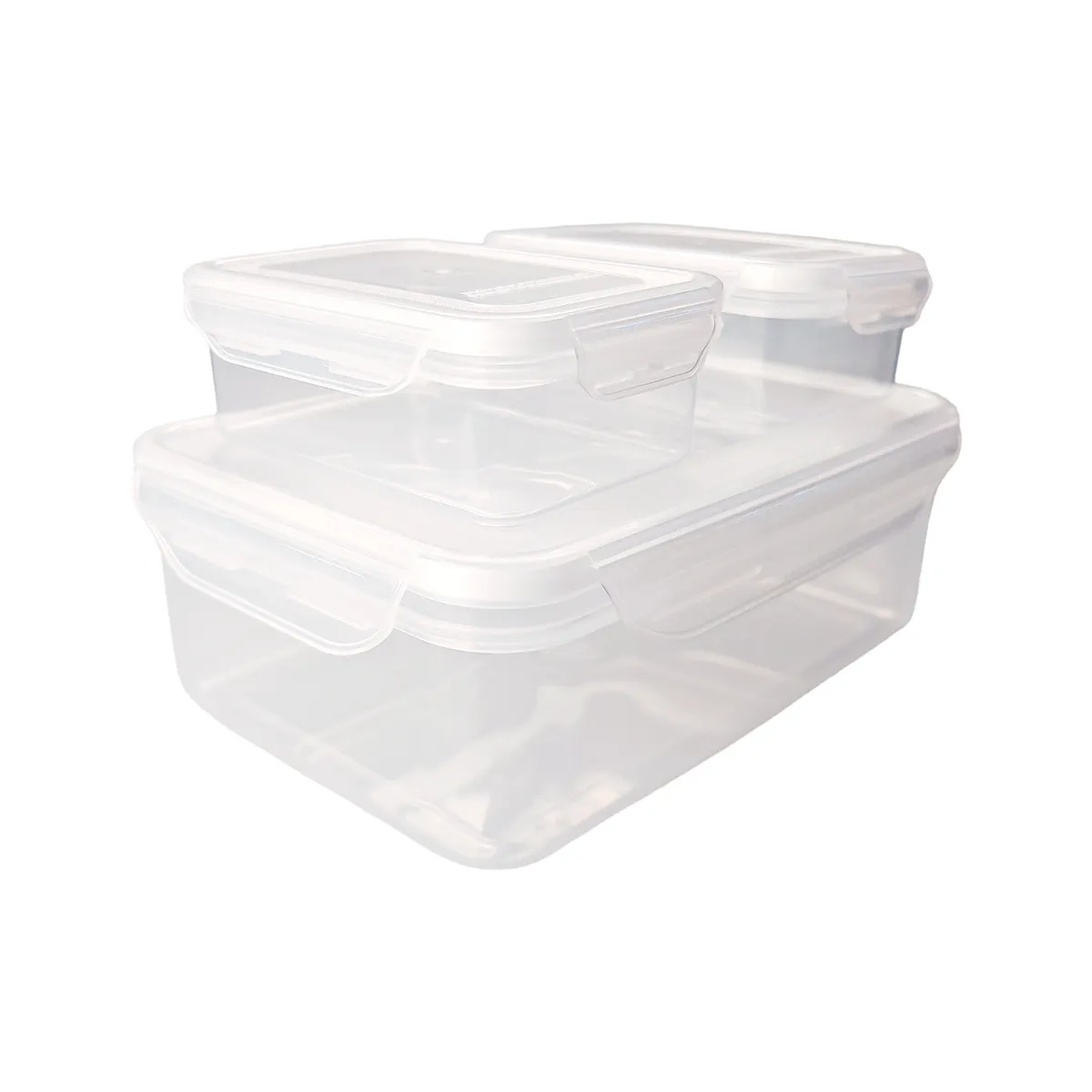 CASA JOVEN - Set Contenedor Recto White 3 Piezas 2 x 250 mL+1600 mL