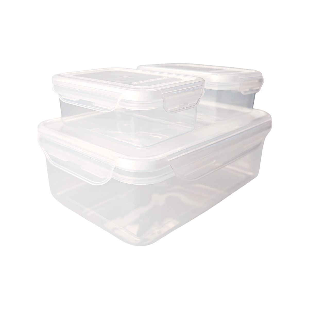 CASA JOVEN - Set Contenedor Recto White 3 Piezas 2 x 250 mL+1600 mL