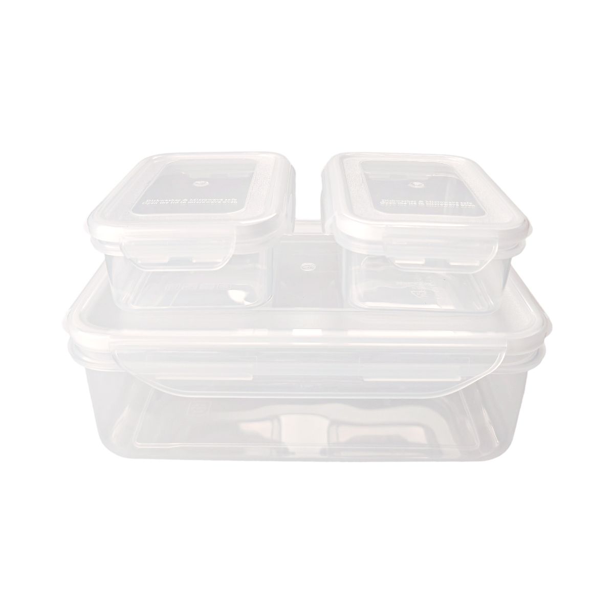 CASA JOVEN - Set Contenedor Recto White 3 Piezas 2 x 250 mL+1600 mL