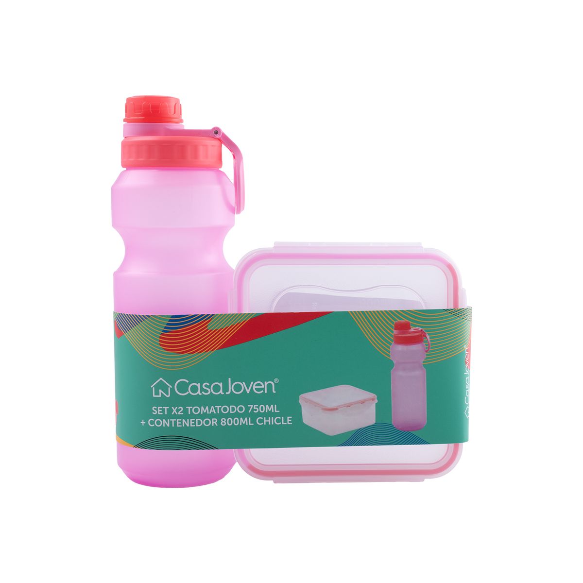 CASA JOVEN - Set Tomatodo 550 Ml +Contenedor Chicle 2 Piezas