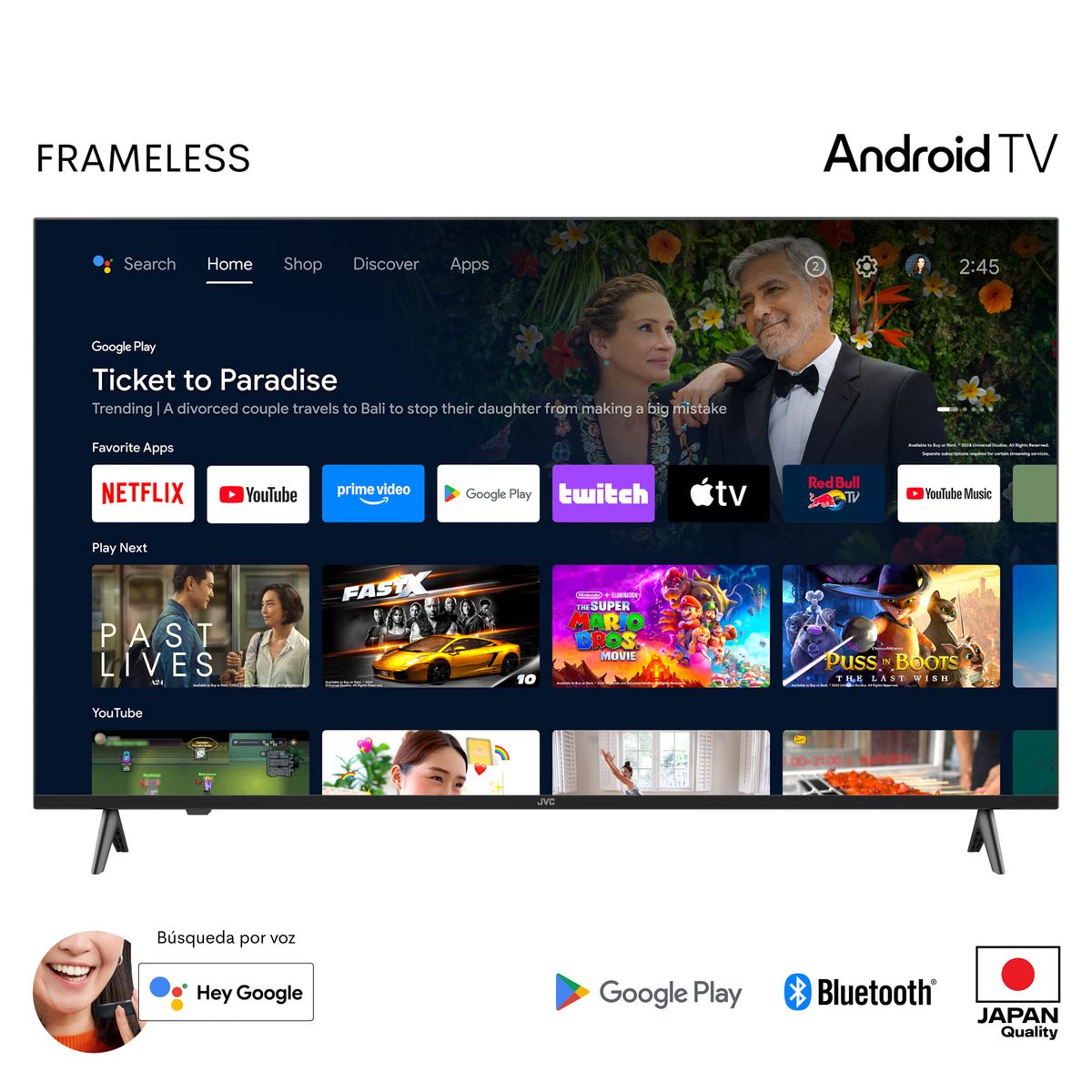 JVC - Televisor JVC 50'' UHD 4K Android TV