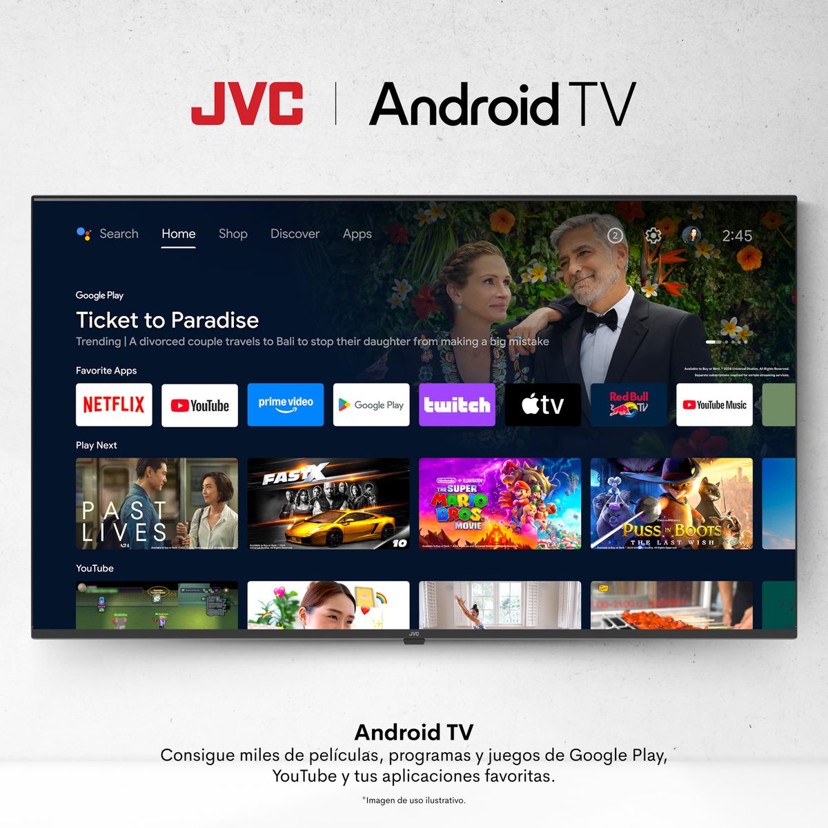 JVC - Televisor JVC 50'' UHD 4K Android TV