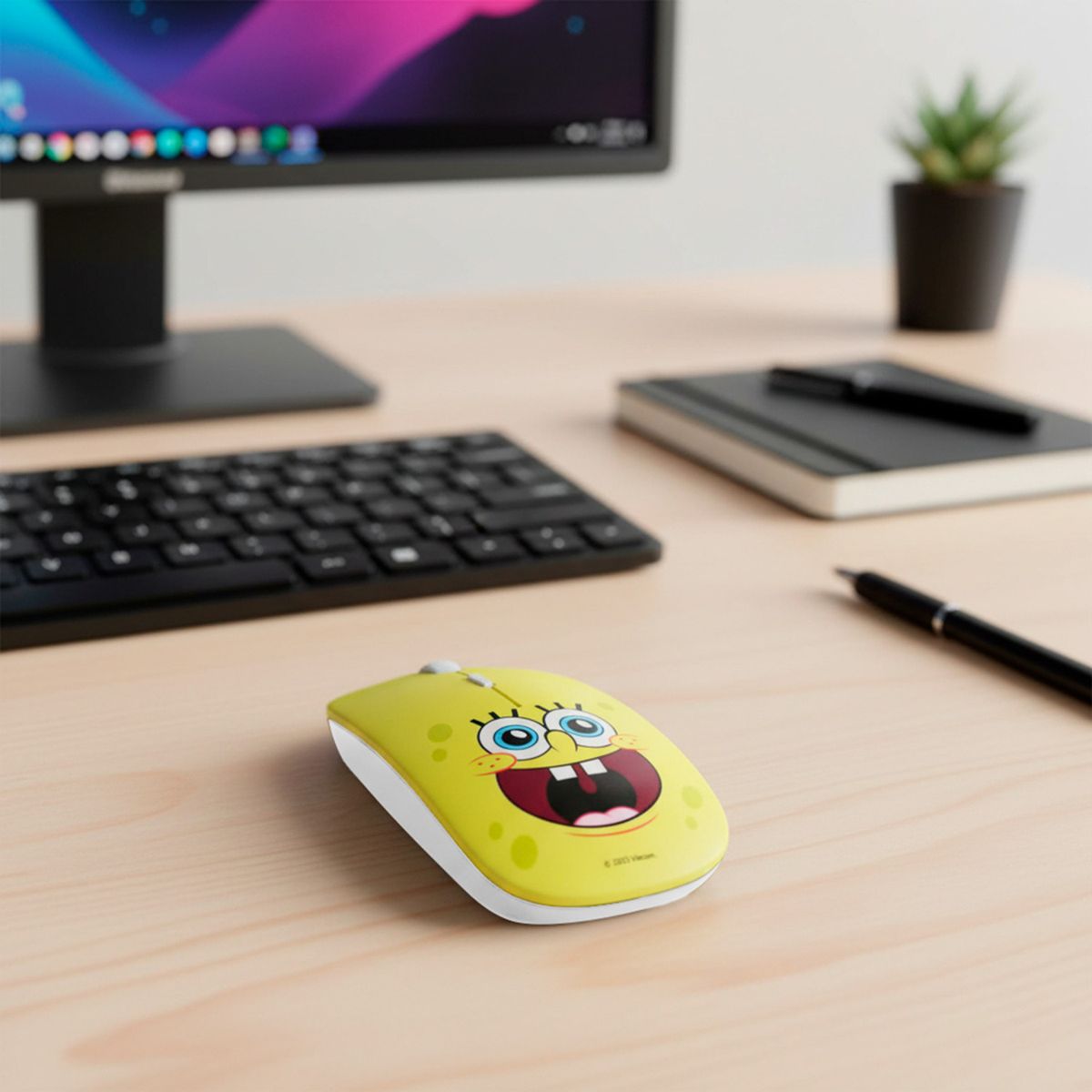 NICKELODEON - Mouse Inalámbrico Amarillo Bob Esponja