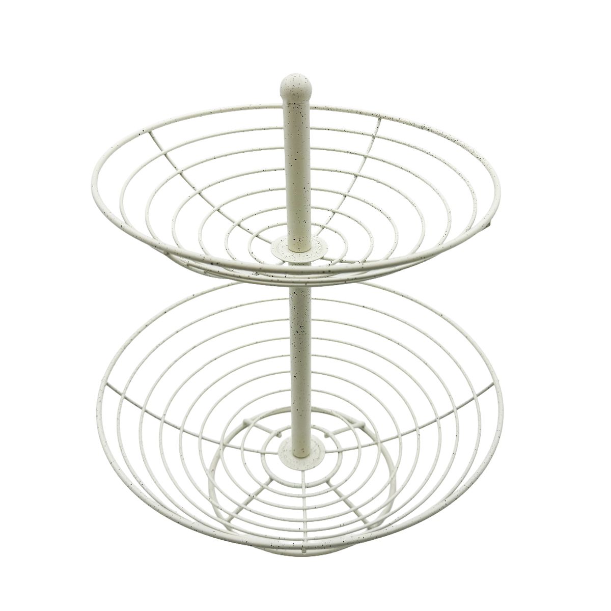 CASA JOVEN - Frutero Cromado 2Pisos Beige H 35cm