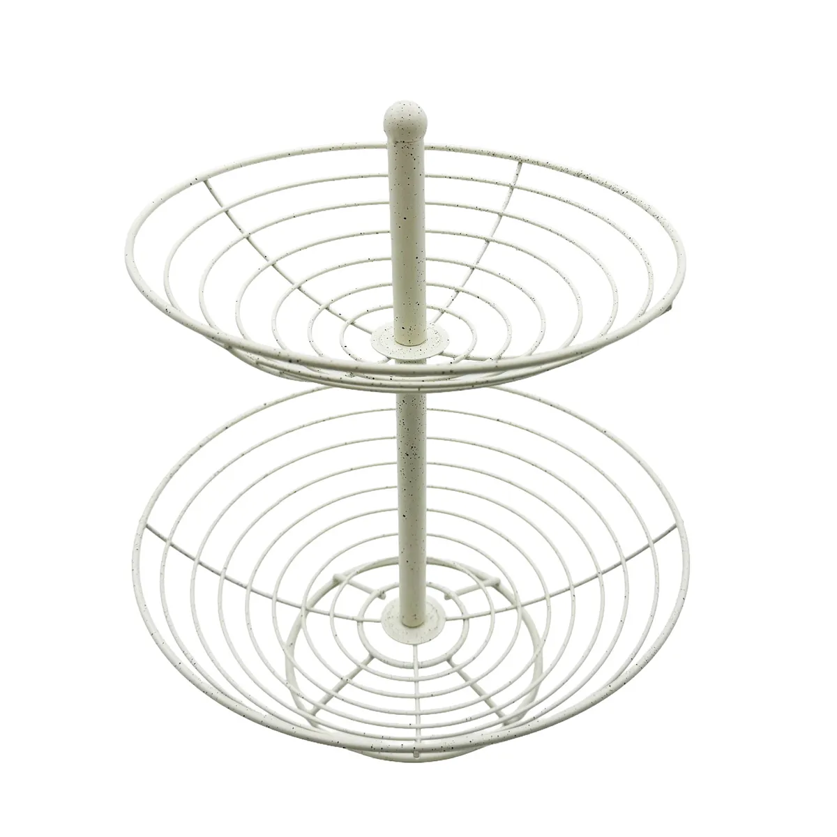 CASA JOVEN - Frutero Cromado 2Pisos Beige H 35cm