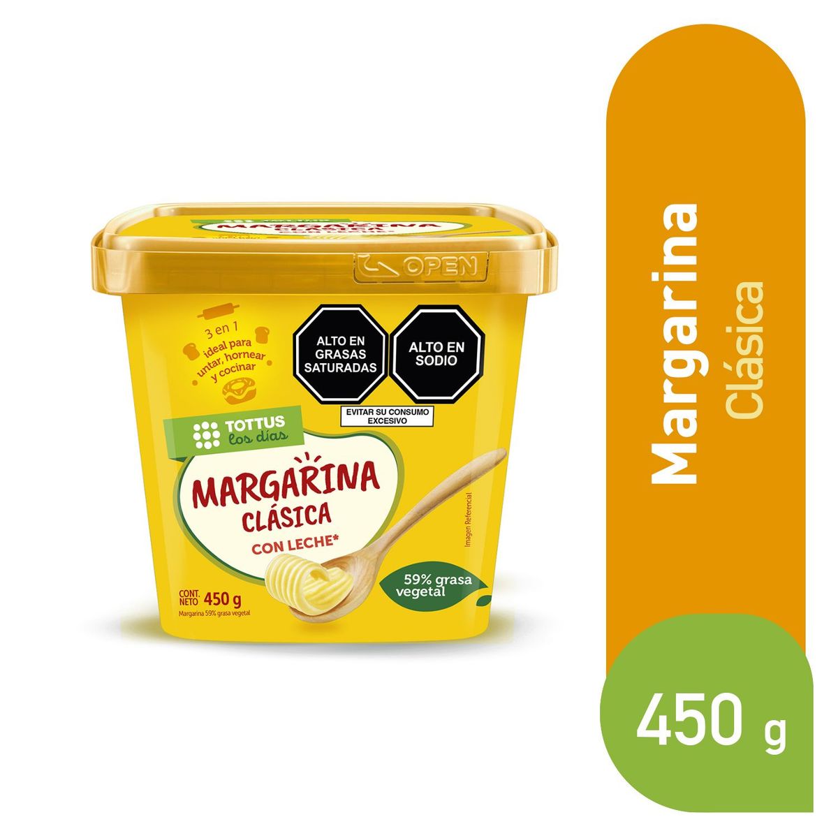 TOTTUS - Margarina Untable Tottus Envase 450 g