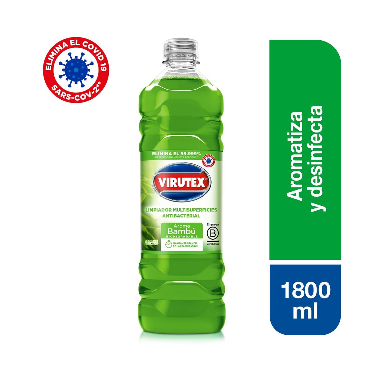 VIRUTEX - Limpiador Multisuperficies Virutex Bambú Botella 1.8 L