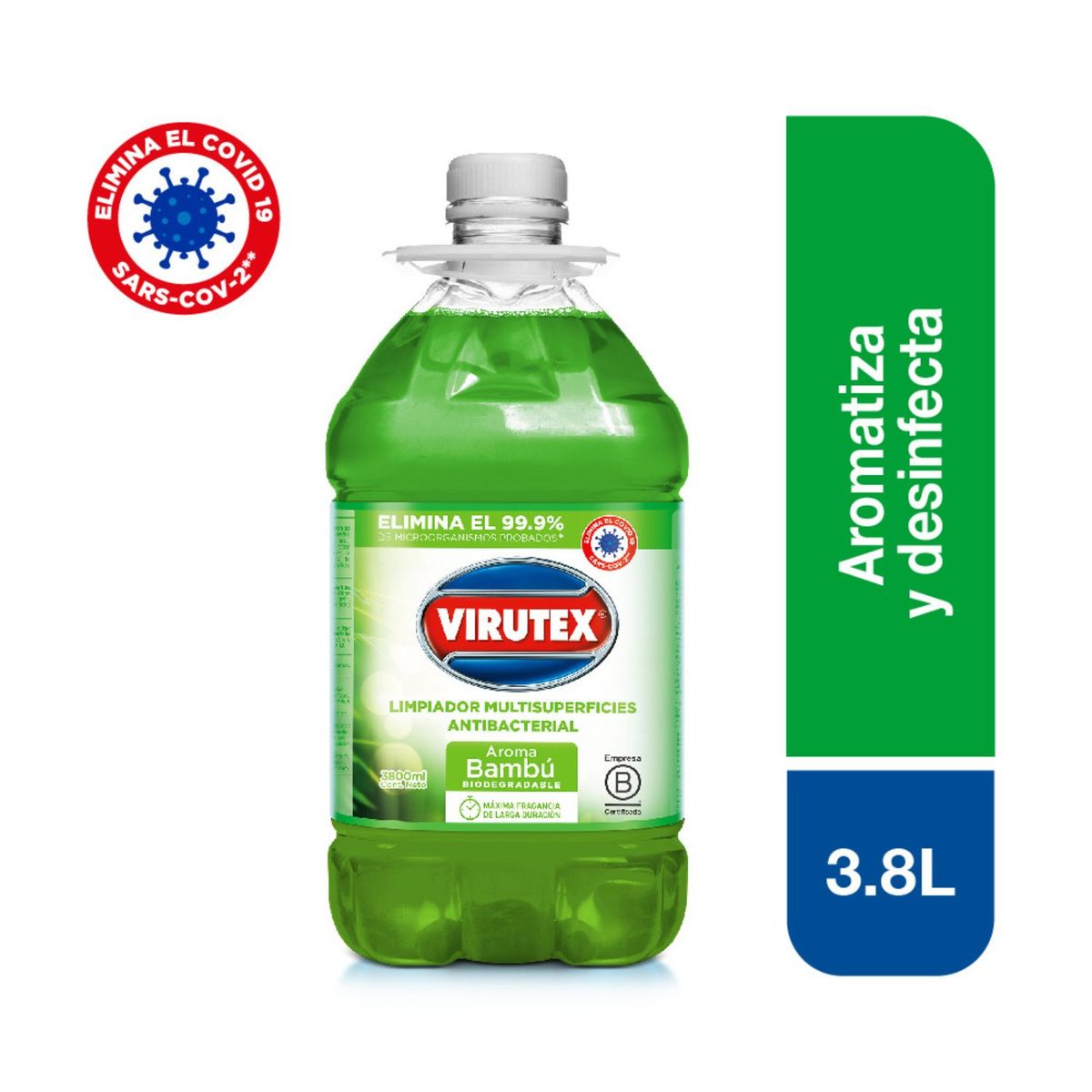 VIRUTEX - Limpiador Multisuperficies Virutex Bambú Botella 3.8 L