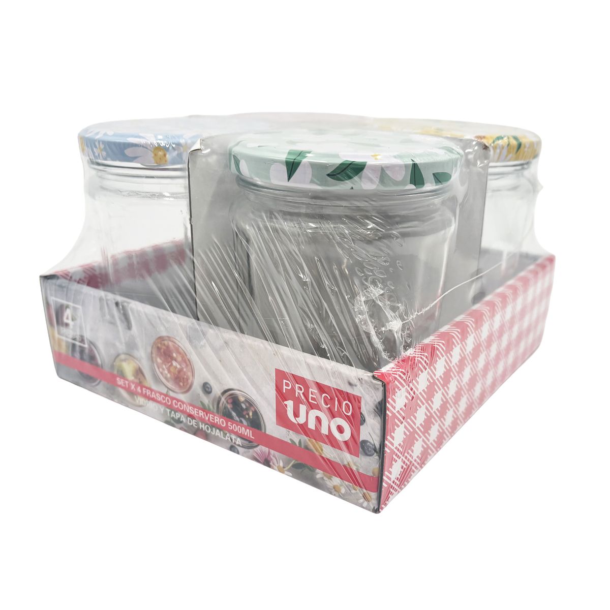 PRECIO UNO - Set x 4 Frascos Conserveros 500mL