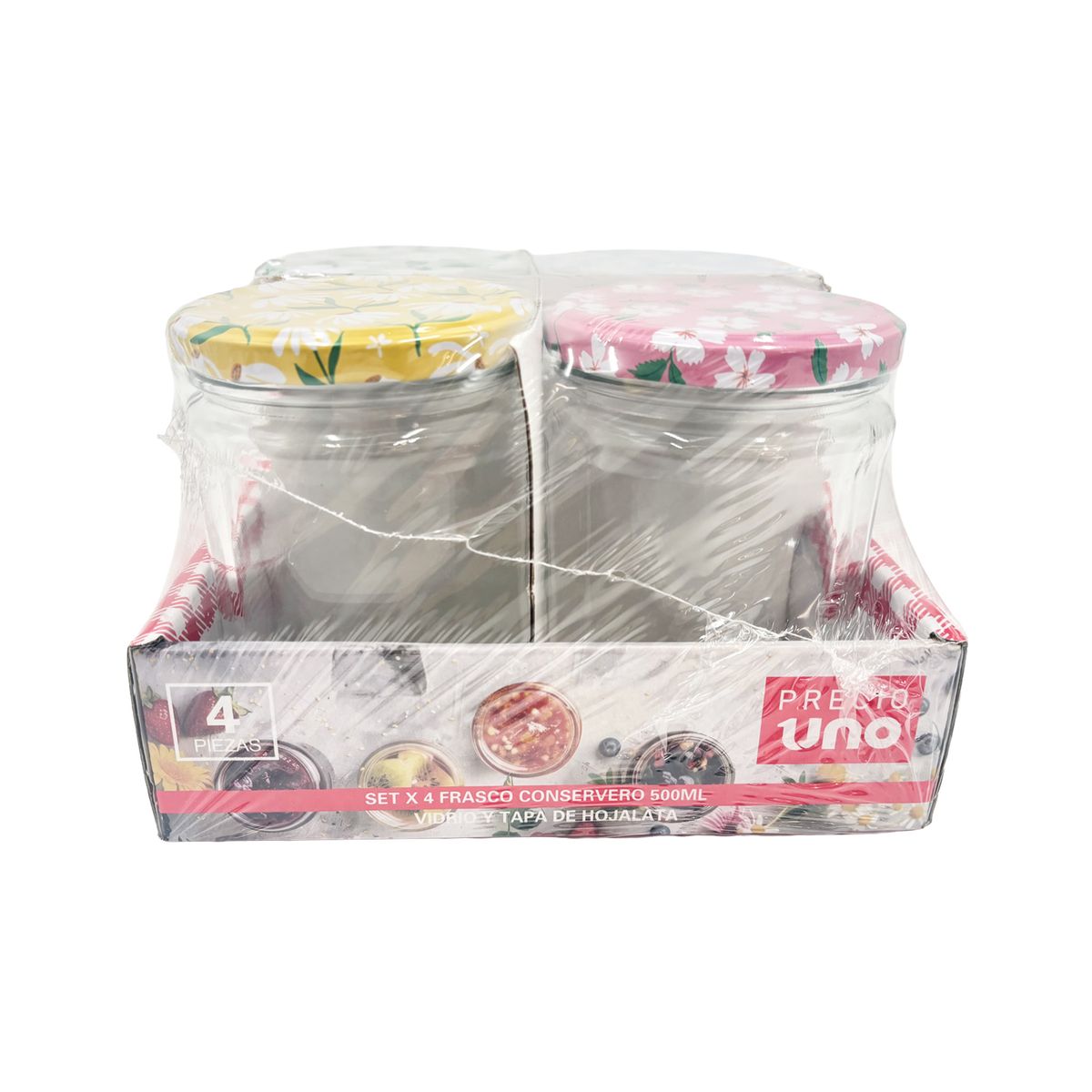 PRECIO UNO - Set x 4 Frascos Conserveros 500mL