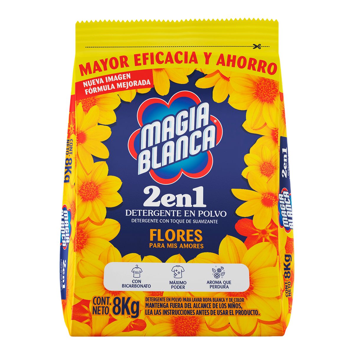 MAGIA BLANCA - Detergente en Polvo Magia Blanca Floral Bolsa 8 Kg