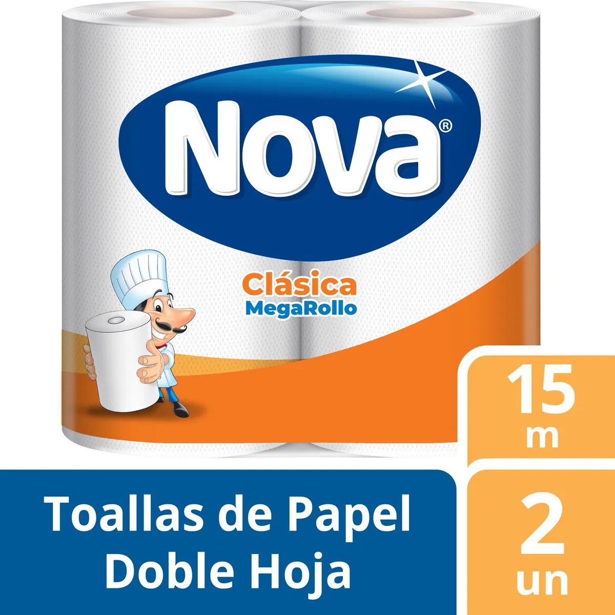 NOVA - Papel Toalla Nova Clásica Megarrollo Empaque 2 Und