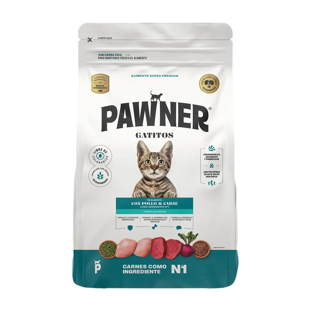 PAWNER - Alimento para Gatitos Pawner Pollo y Carne Bolsa 3 Kg