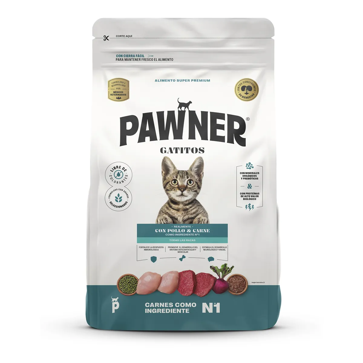 PAWNER - Alimento para Gatitos Pawner Pollo y Carne Bolsa 8 Kg
