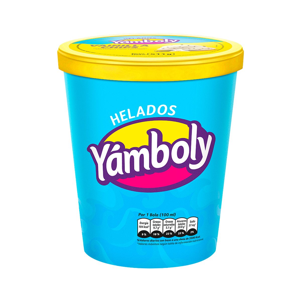 YAMBOLY - Helado de Crema Yamboly Vainilla Chips Pote 930 mL