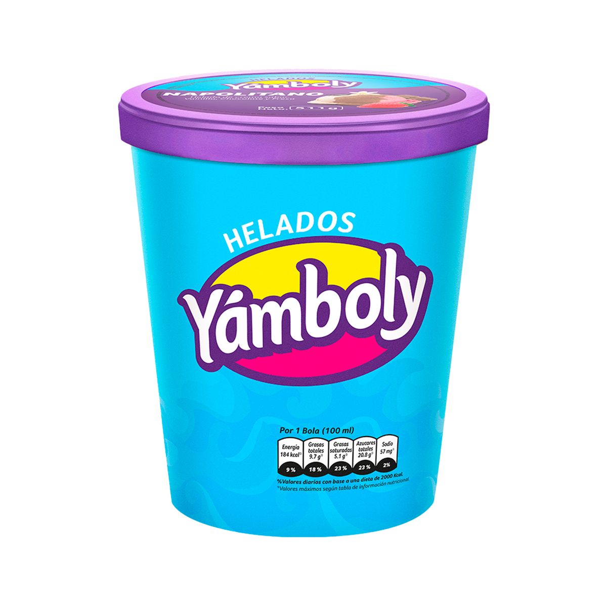 YAMBOLY - Helado de Crema Yamboly Napolitano Pote 930 mL
