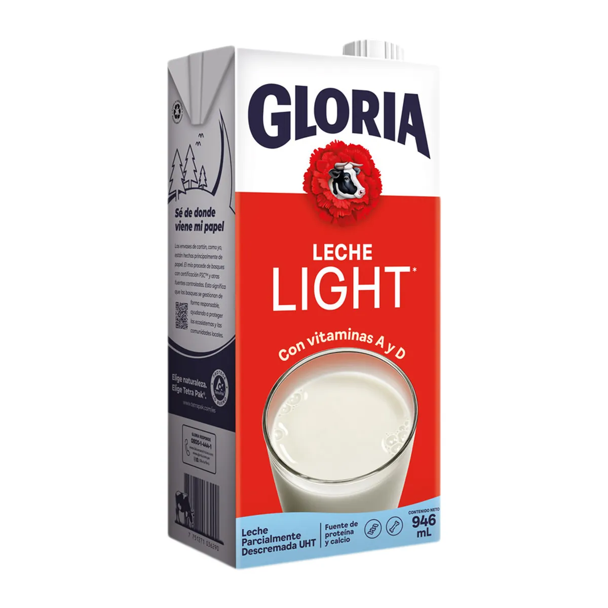 GLORIA - Leche Light UHT Gloria Caja 946 mL
