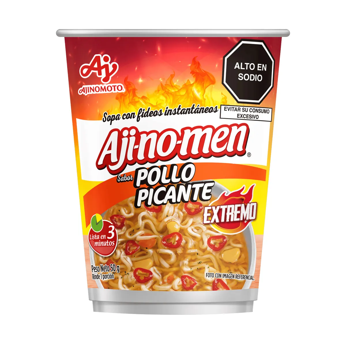 AJINOMEN - Sopa Instantánea Ajimonen Vaso Pollo Picante Envase 50 g