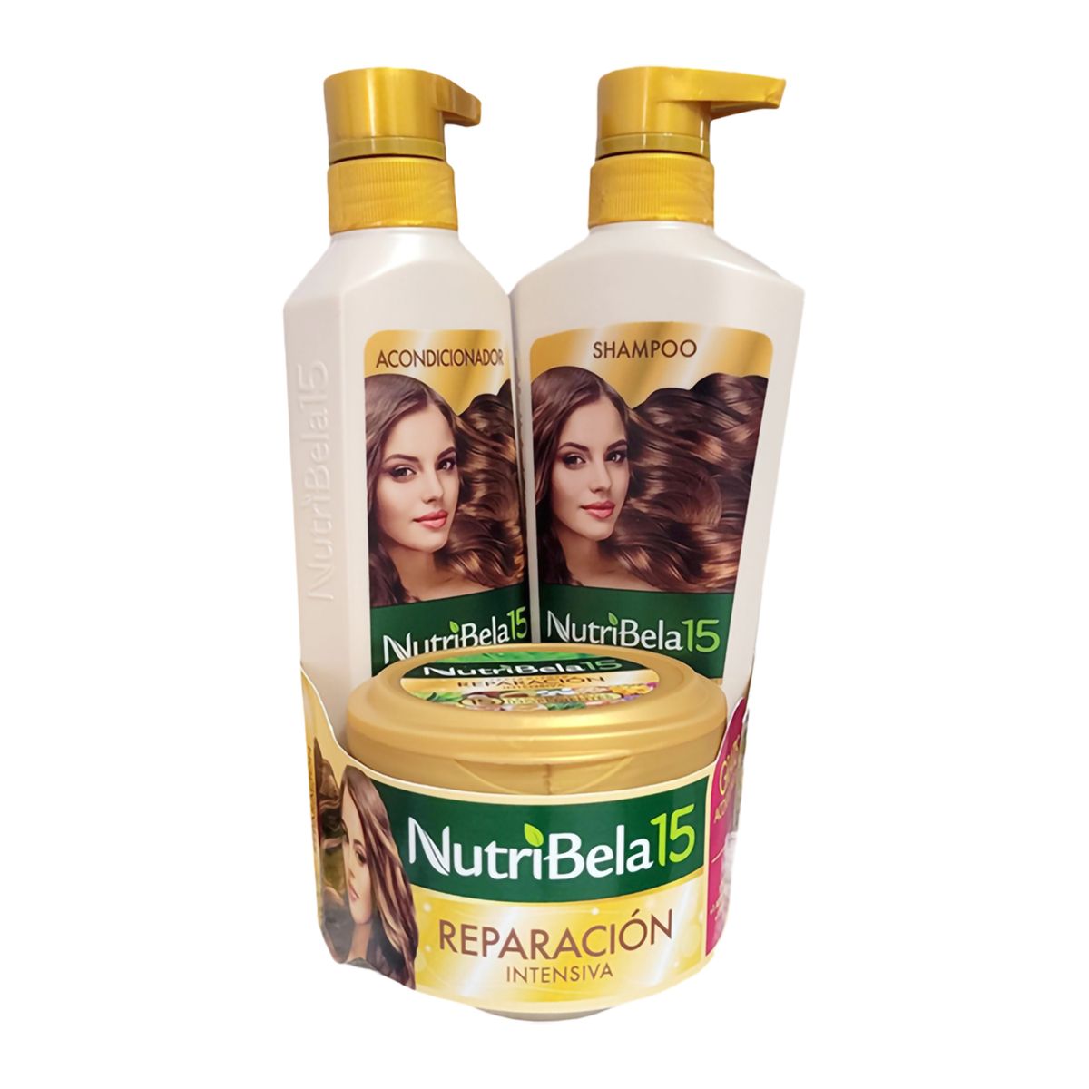 NUTRIBELA - Kit Nutribela Reparación Tratamiento 300 mL + Shampoo 400 mL + Acondicionador 370 mL