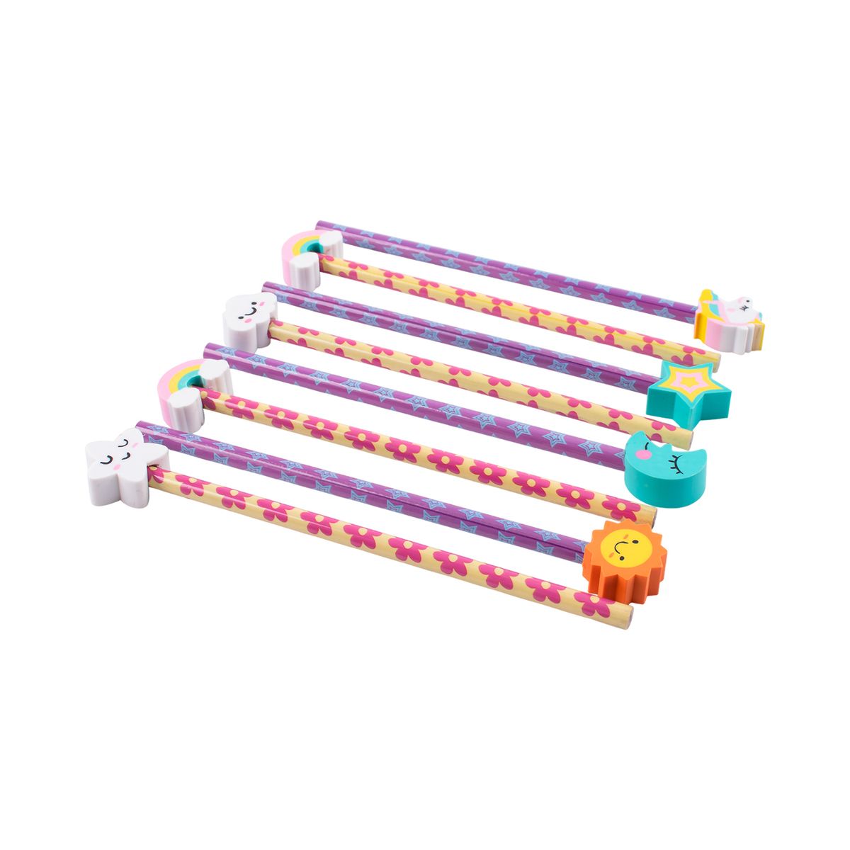 OFISCOOL - Set Lápices con Borrador 8 Und