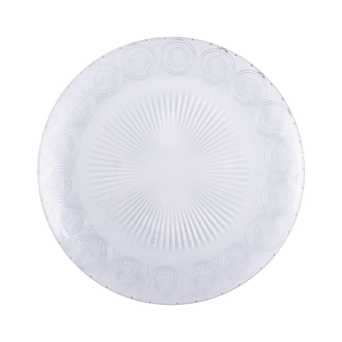 CASA JOVEN - Plato Casa Joven Vidrio Repujado Flores 32 cm