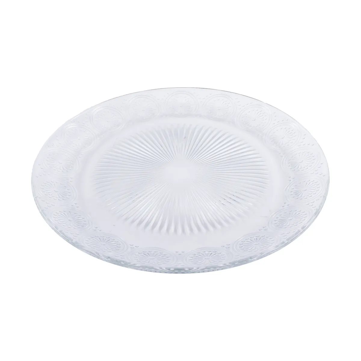 CASA JOVEN - Plato Casa Joven Vidrio Repujado Flores 25 cm