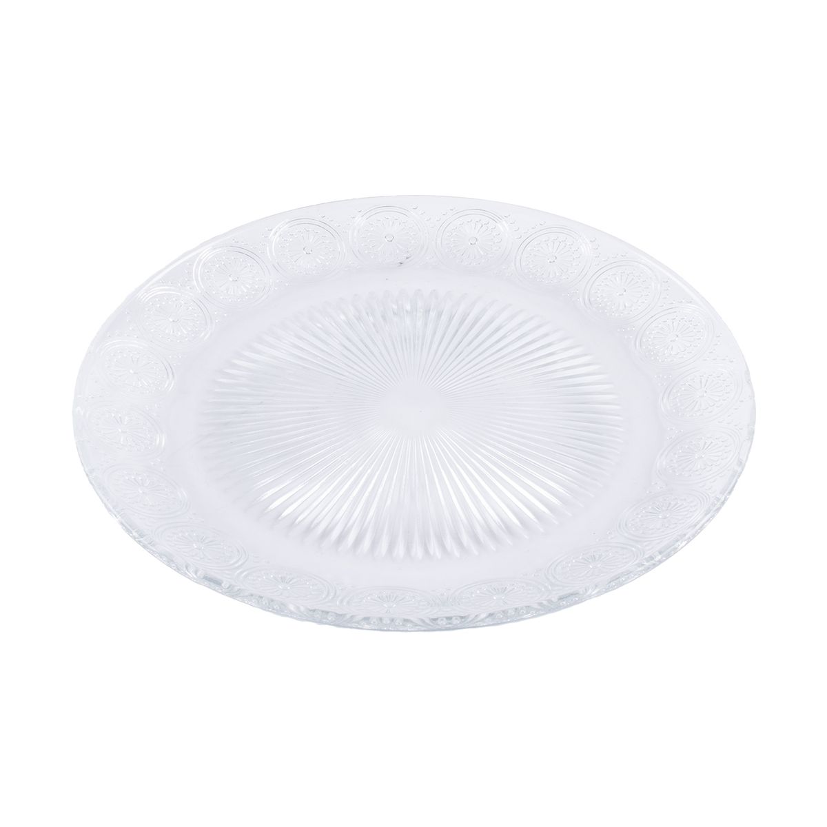 CASA JOVEN - Plato Casa Joven Vidrio Repujado Flores 18 cm