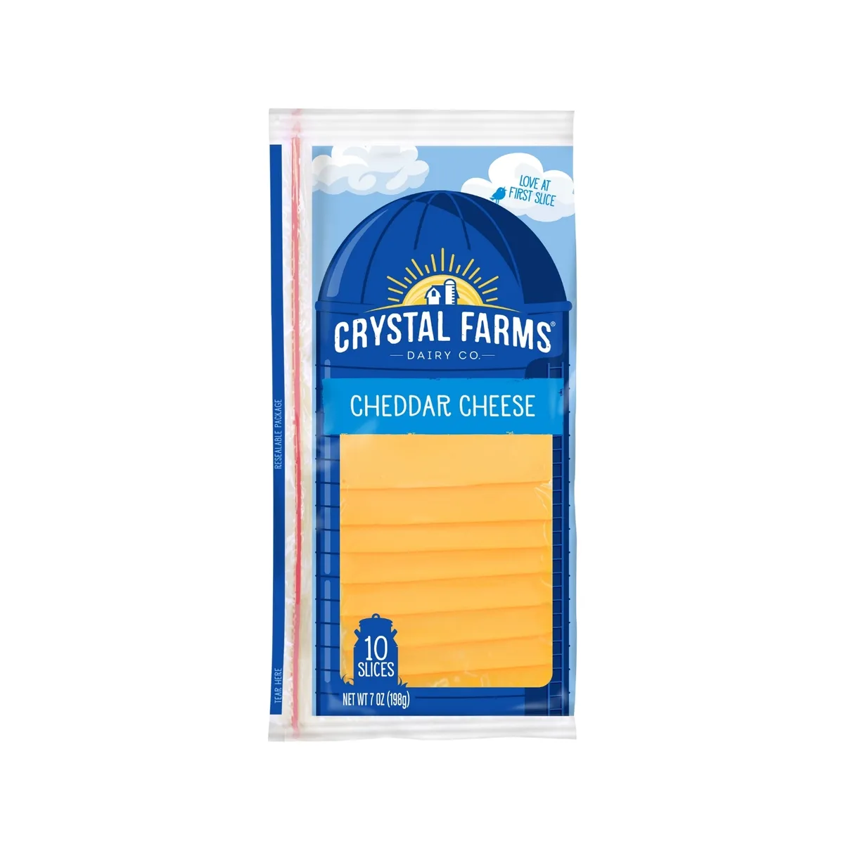 CRYSTAL FARMS - Queso Cheddar en Láminas Crystal Farms Empaque 198 g