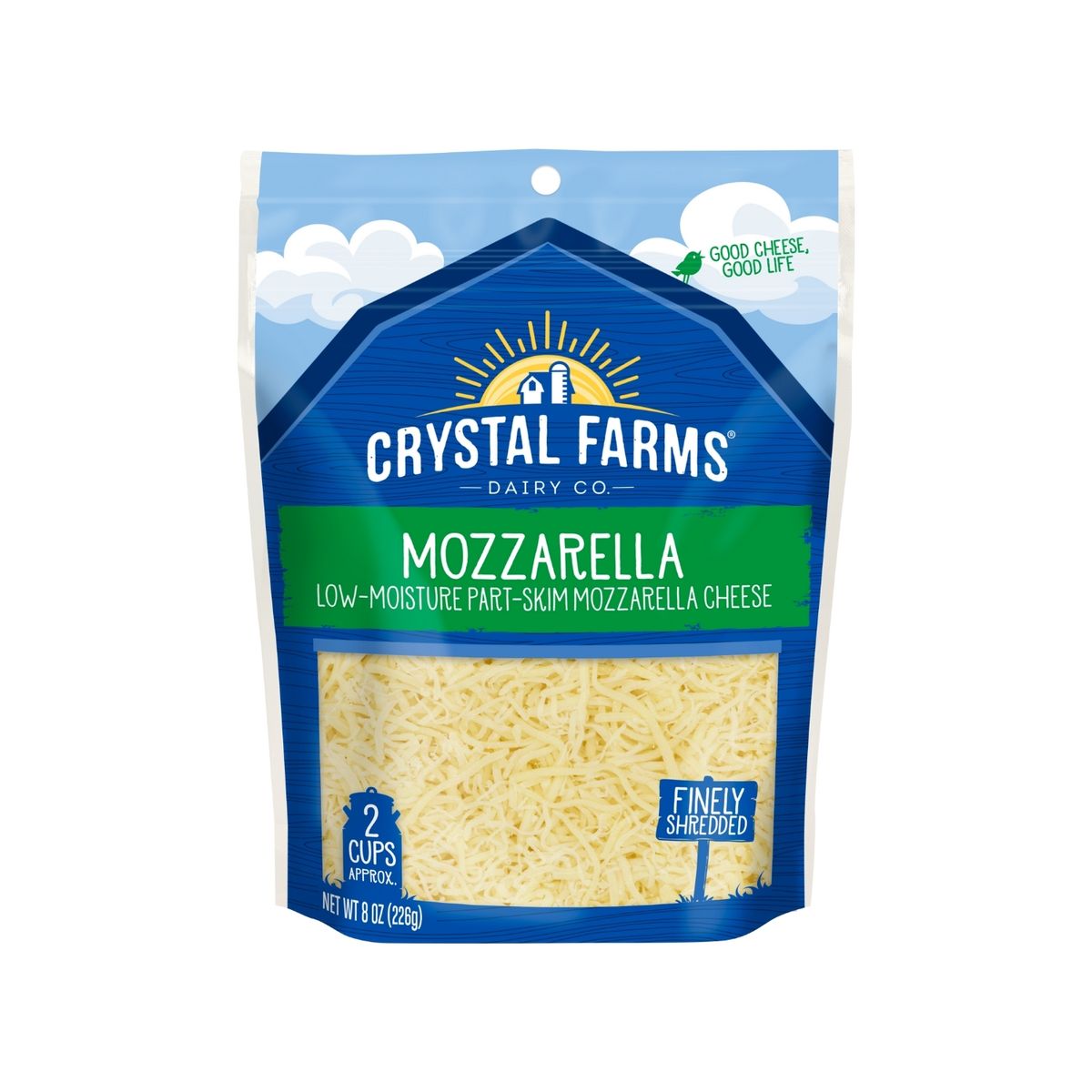 CRYSTAL FARMS - Queso Mozzarella Crystal Farms Doypack 226 g