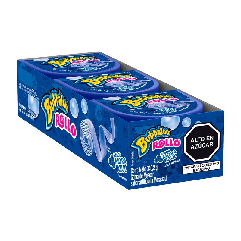 BUBBALOO - Chicle Bubbaloo Rollo Mora Caja 6 Und