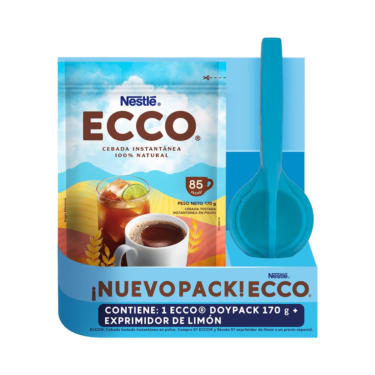 ECCO - Cebada Instantánea Ecco Doypack 170 g + Exprimidor