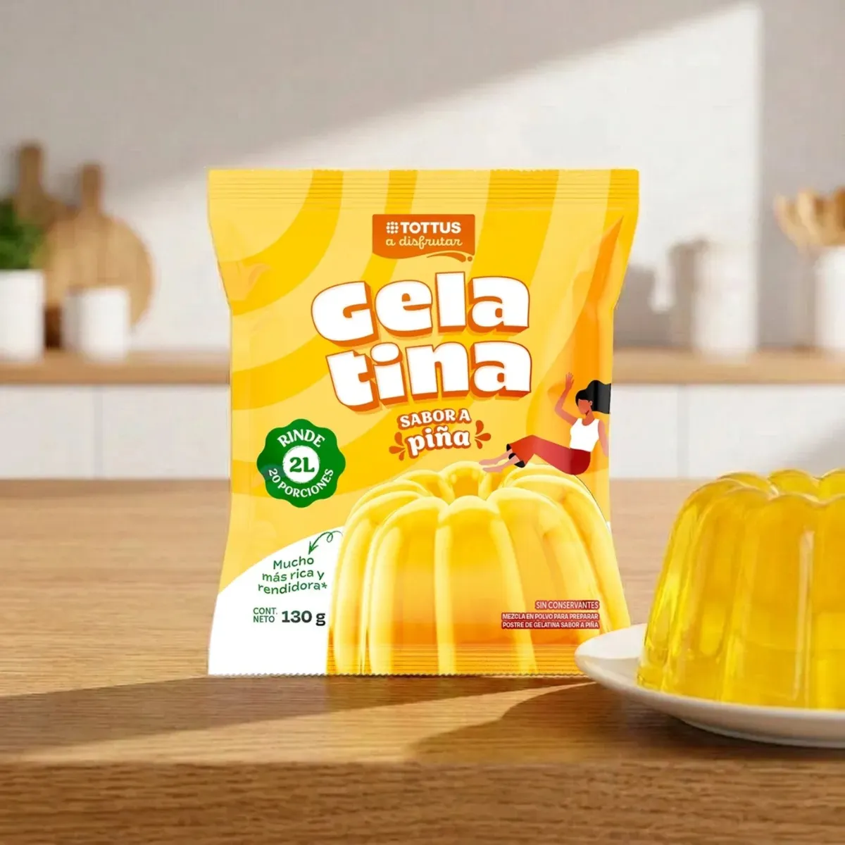 TOTTUS - Gelatina Tottus Piña Bolsa 130 g