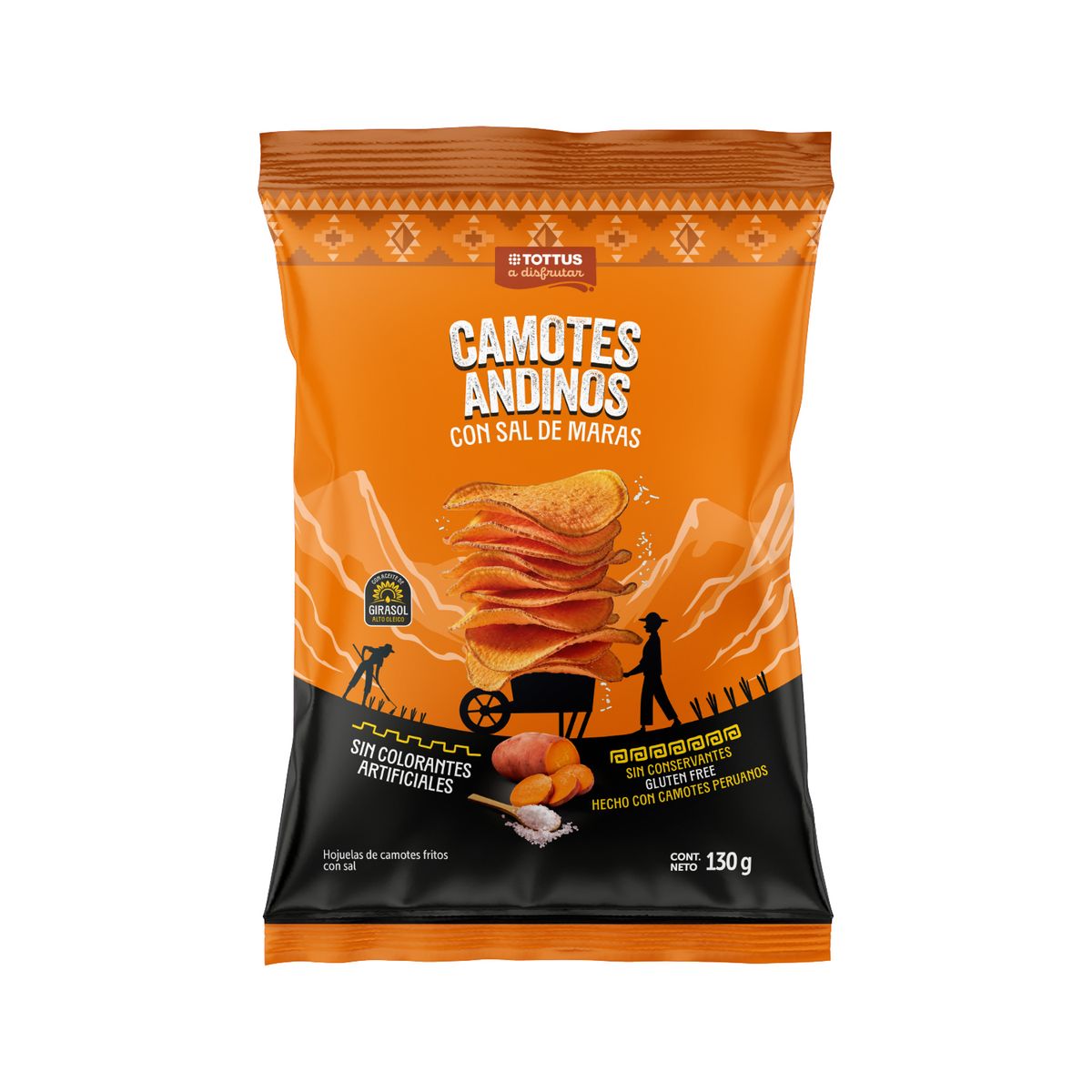 TOTTUS - Camotes Fritos Tottus Sal de Maras Empaque 130 g
