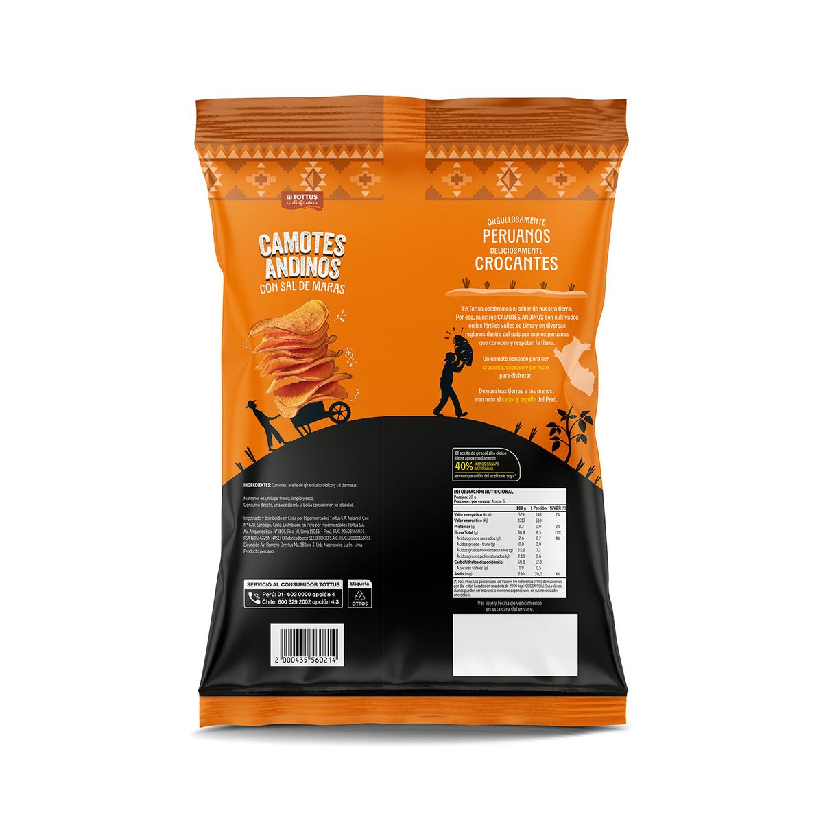 TOTTUS - Camotes Fritos Tottus Sal de Maras Empaque 130 g