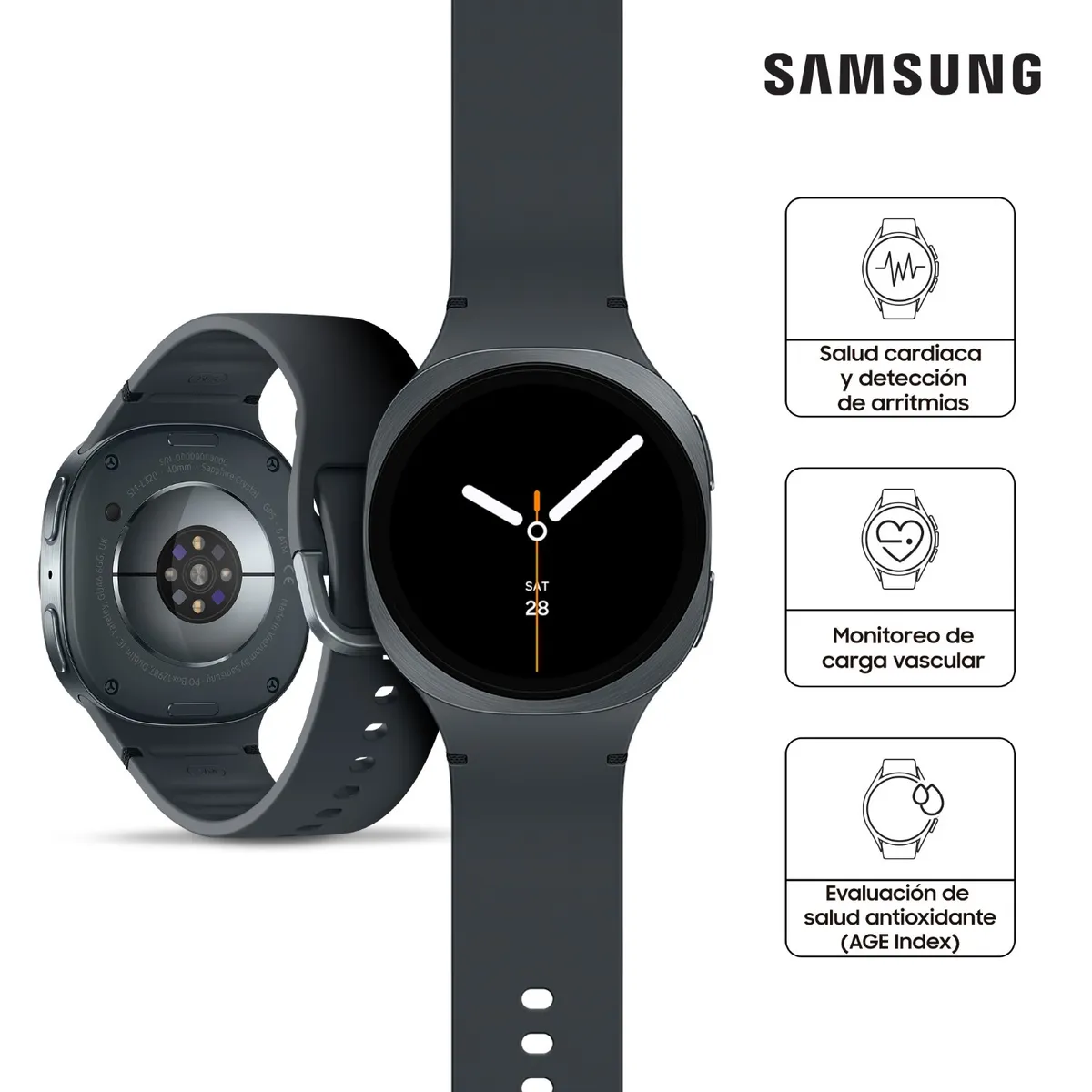 SAMSUNG - Smartwatch Samsung Galaxy Watch 8 Black Small