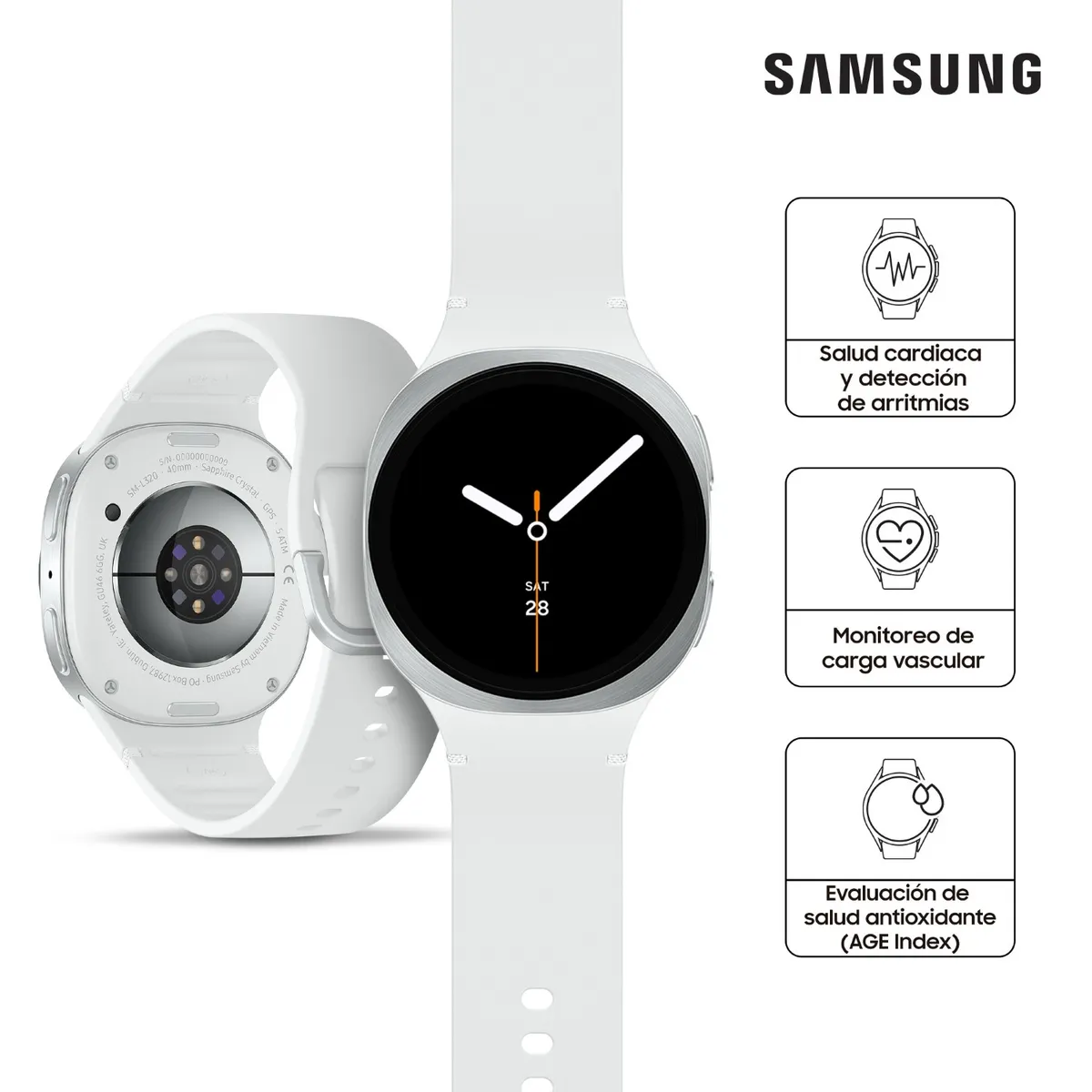 SAMSUNG - Smartwatch Samsung Galaxy Watch 8 Silver Small