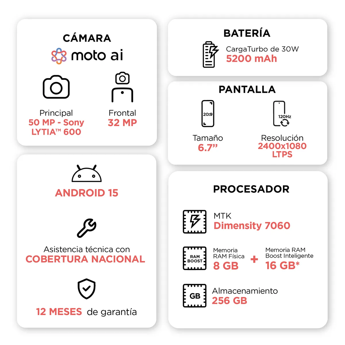 MOTOROLA - Smartphone Motorola G56 8+256Gb Gris