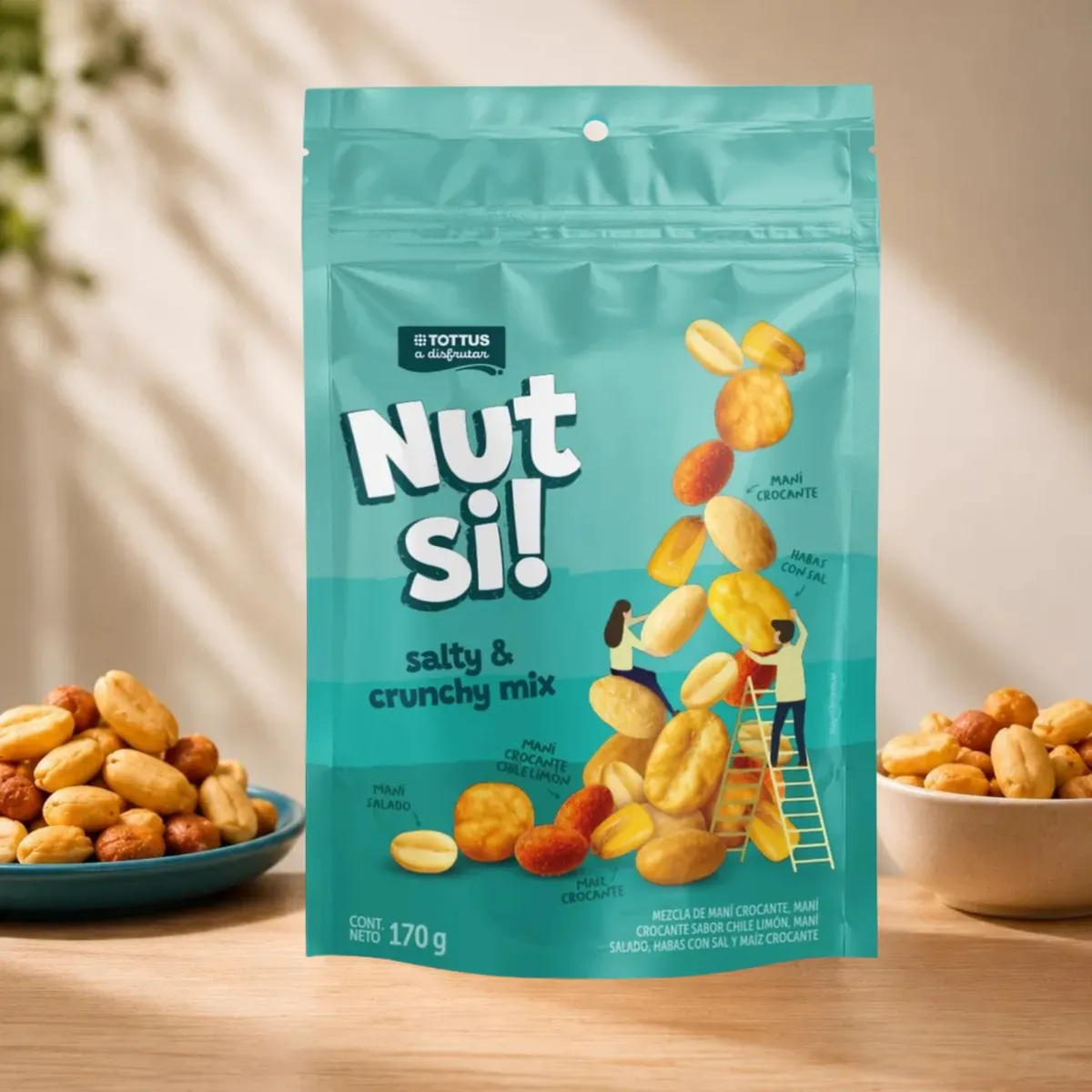 TOTTUS - Salty and Crunchy Mix Nutsi! Tottus Doypack 170 g