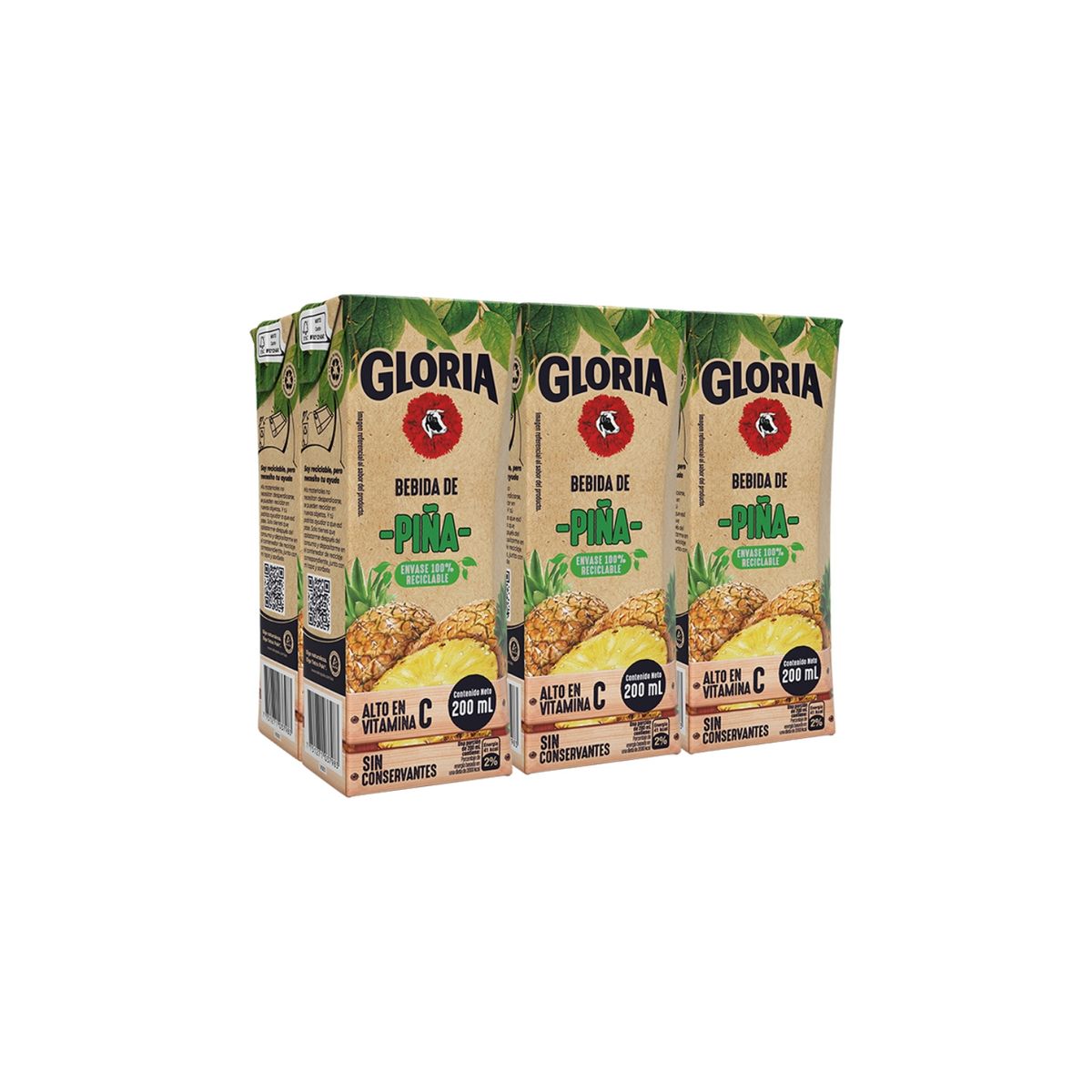GLORIA - Bebida Gloria Piña Sixpack Caja 200 mL