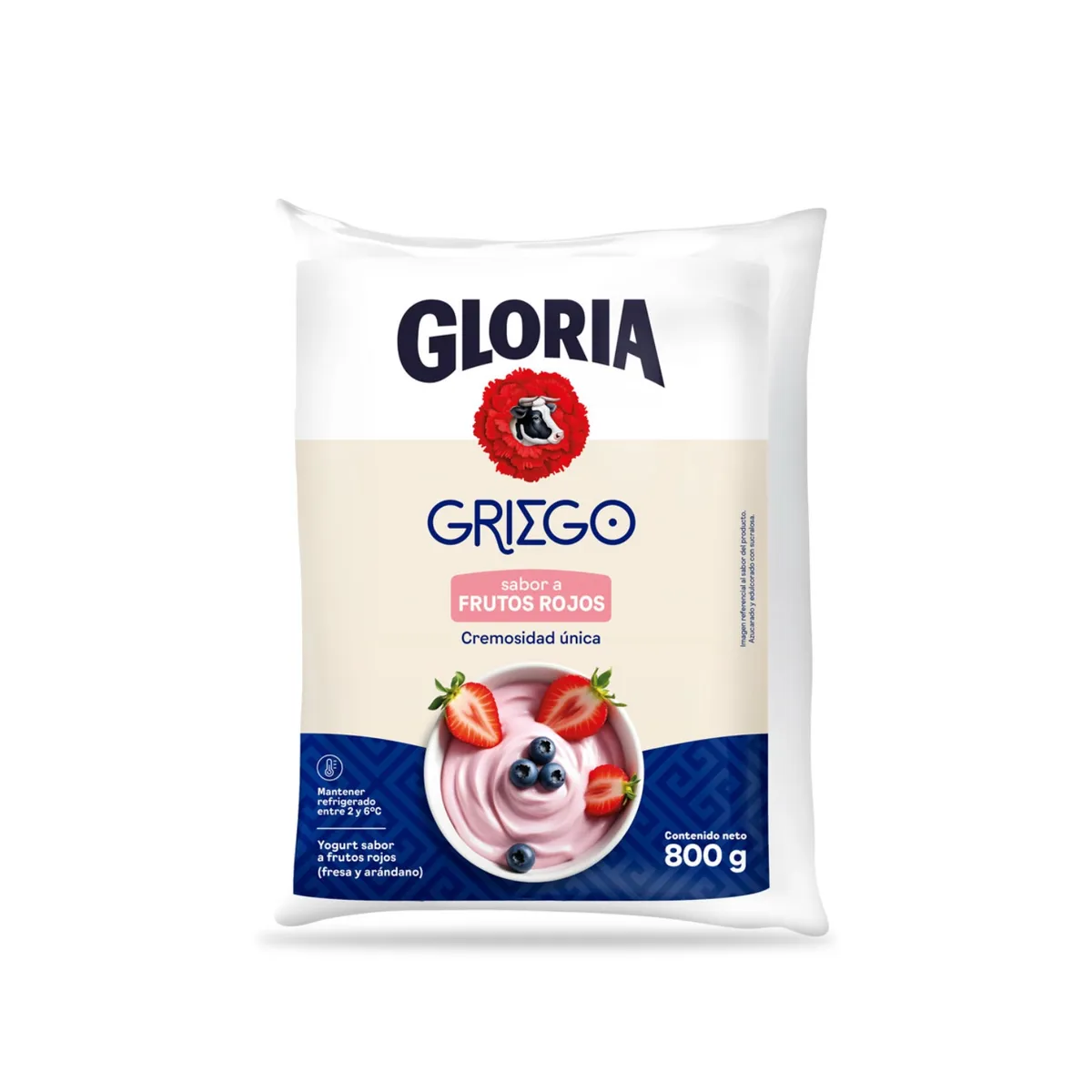GLORIA - Yogurt Gloria Griego Frutos Rojos Bolsa 800 g