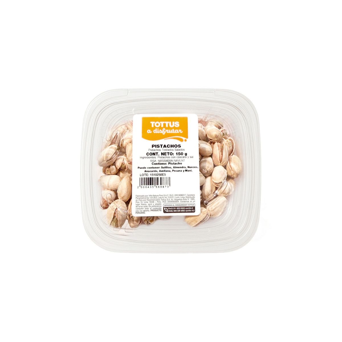 TOTTUS - Pistachos en Granel Tottus Envase 150 g