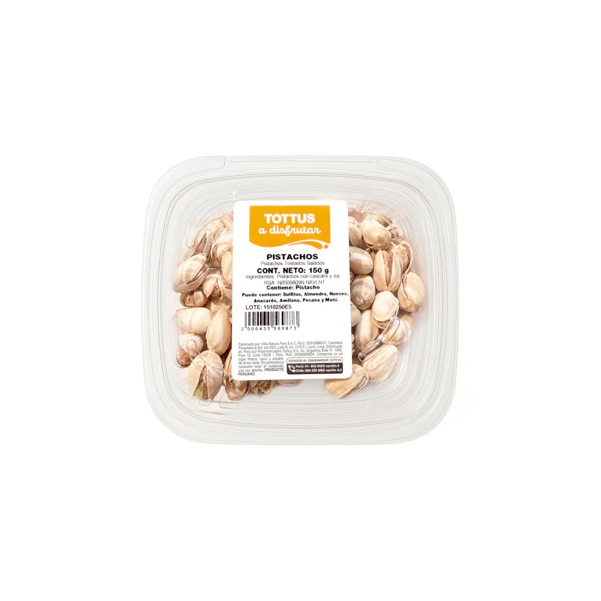 TOTTUS - Pistachos en Granel Tottus Envase 150 g