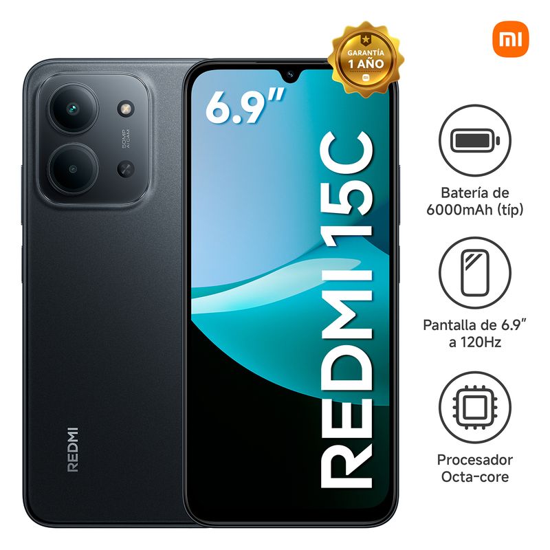XIAOMI - Smartphone Smartphone Redmi 15C Midnight Black 4Gb 256Gb