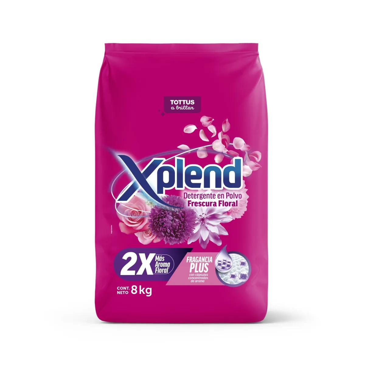 TOTTUS XPLEND - Detergente en Polvo Xplend Frescura Floral Bolsa 8 Kg
